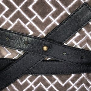 Eileen Fisher Double-Wrap Leather Belt, Size L